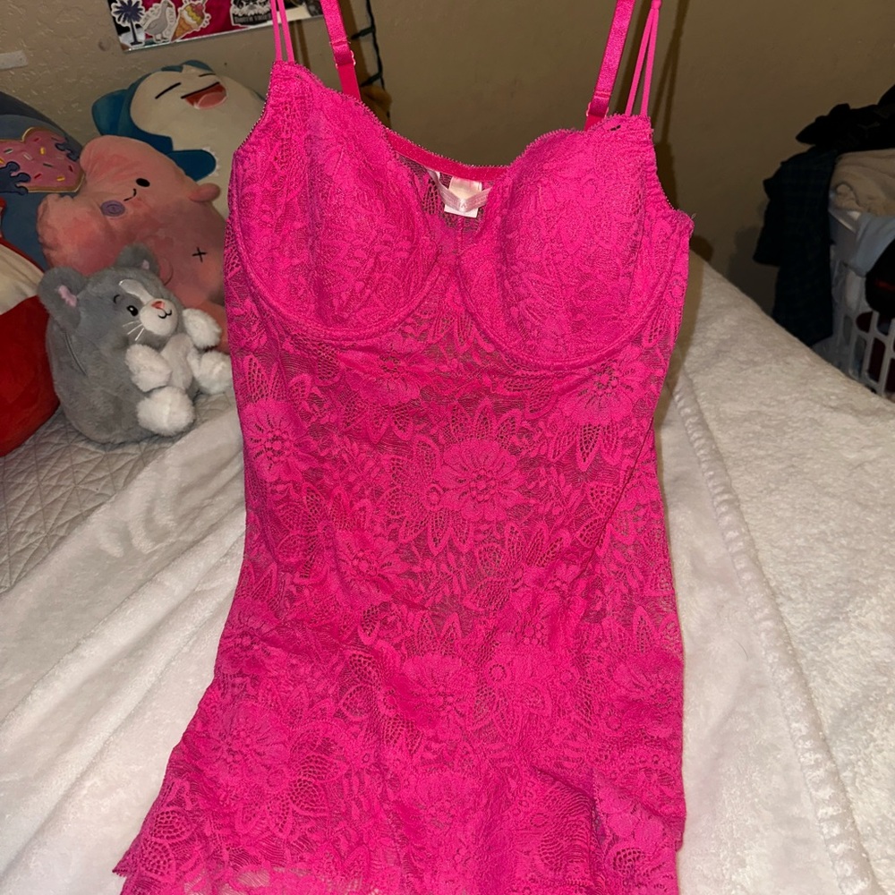 Elegant Hot Pink Pink Victorias Secret Lace Tank Top